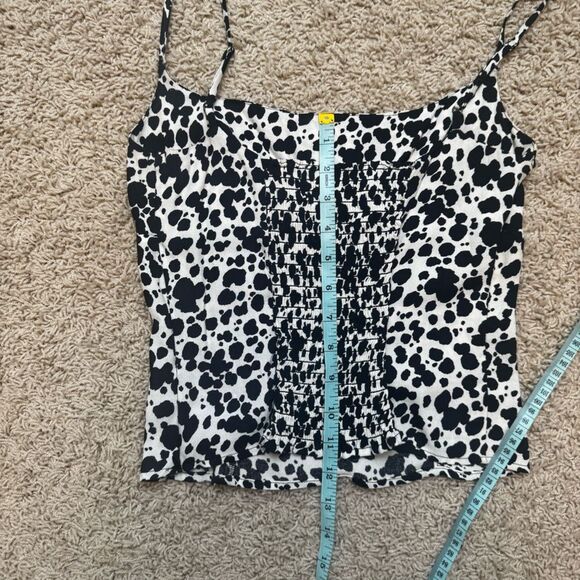 Reformation cow print tank top excellent condition size 2 black white - Picture 3 of 5